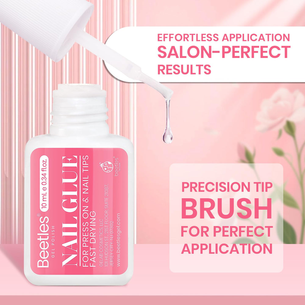 Beetles nail glue brush for controlled application and less overflow