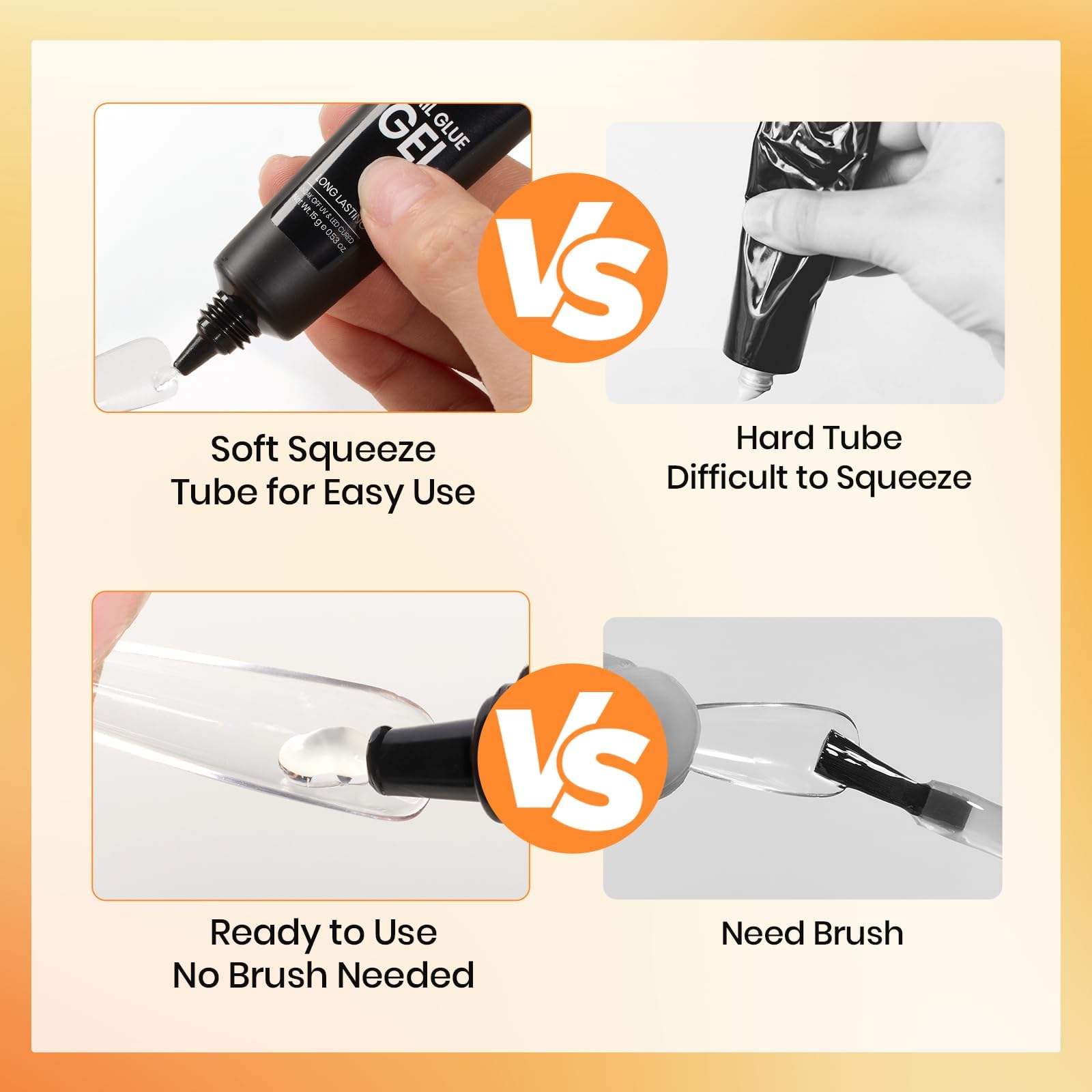 Beetles Nail Glue Gel is odorless with no yellowing over time