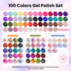 Beetles Nail Nook color swatches show 100 colors for quick selection.