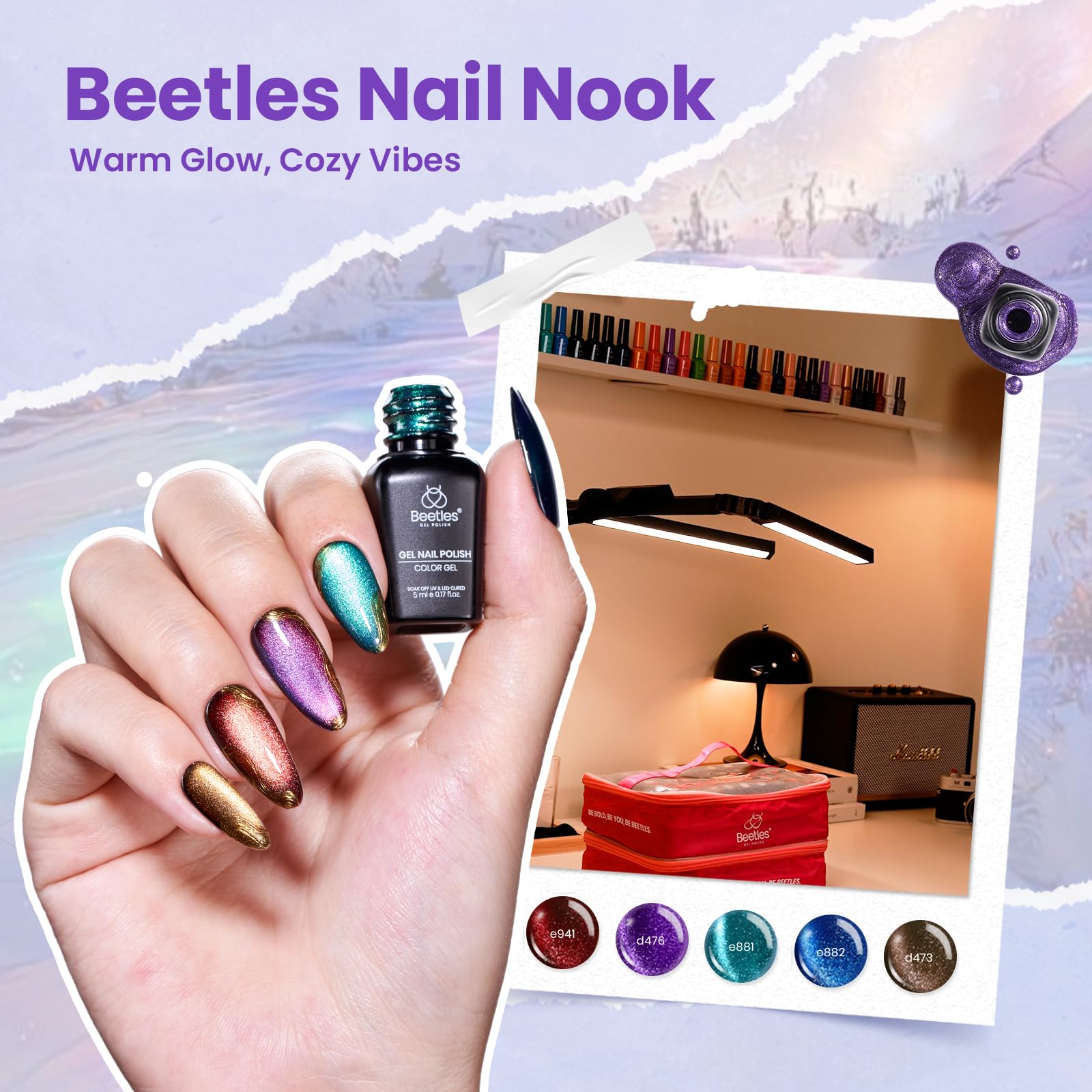 Beetles Nail Nook pearl polish offers luminous, soft sheen.