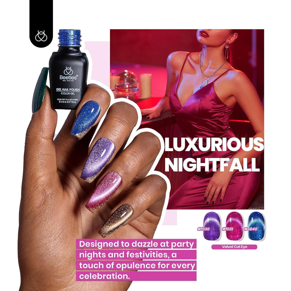 Beetles Cat Eye Gel Polish Set offers cruelty-free option for nails.
