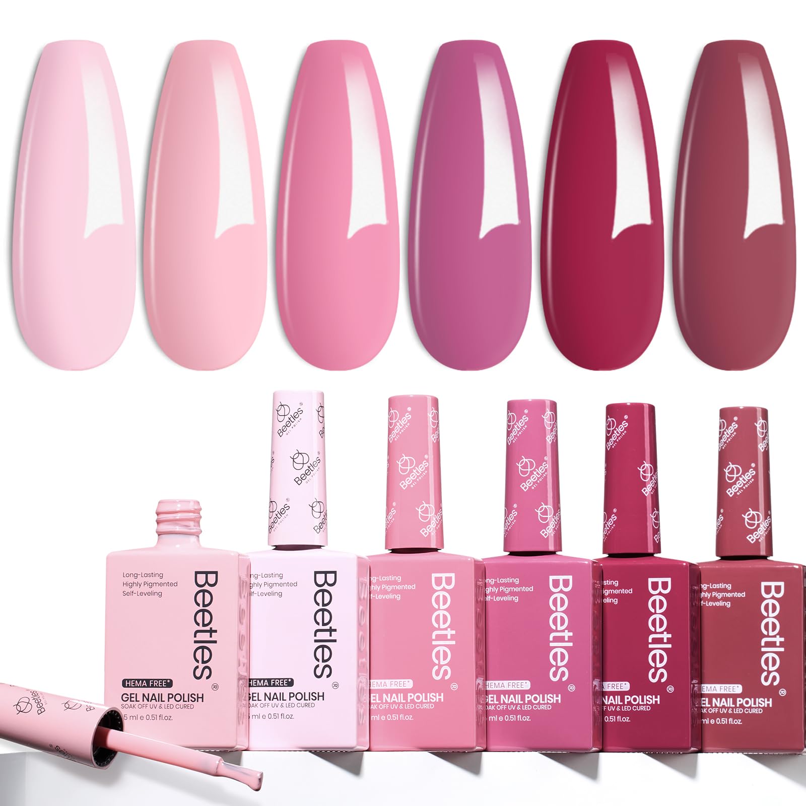 Beetles nails with salon-ready soft pink shine for refined manicures