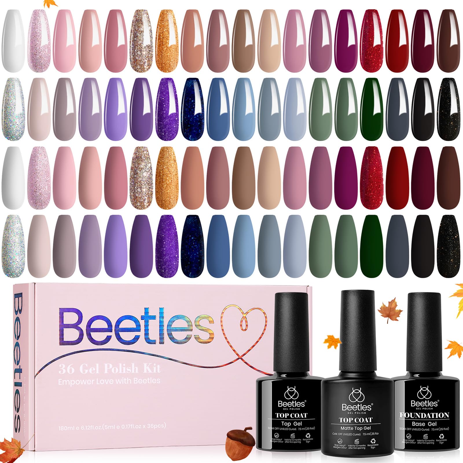 Beetles no-wipe base with glossy top coat for smooth application