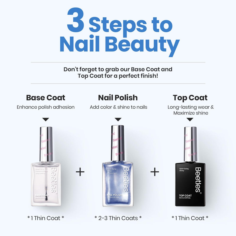 Beetles Pearl Blue Nail Polish formula supports healthier-looking nails over time.