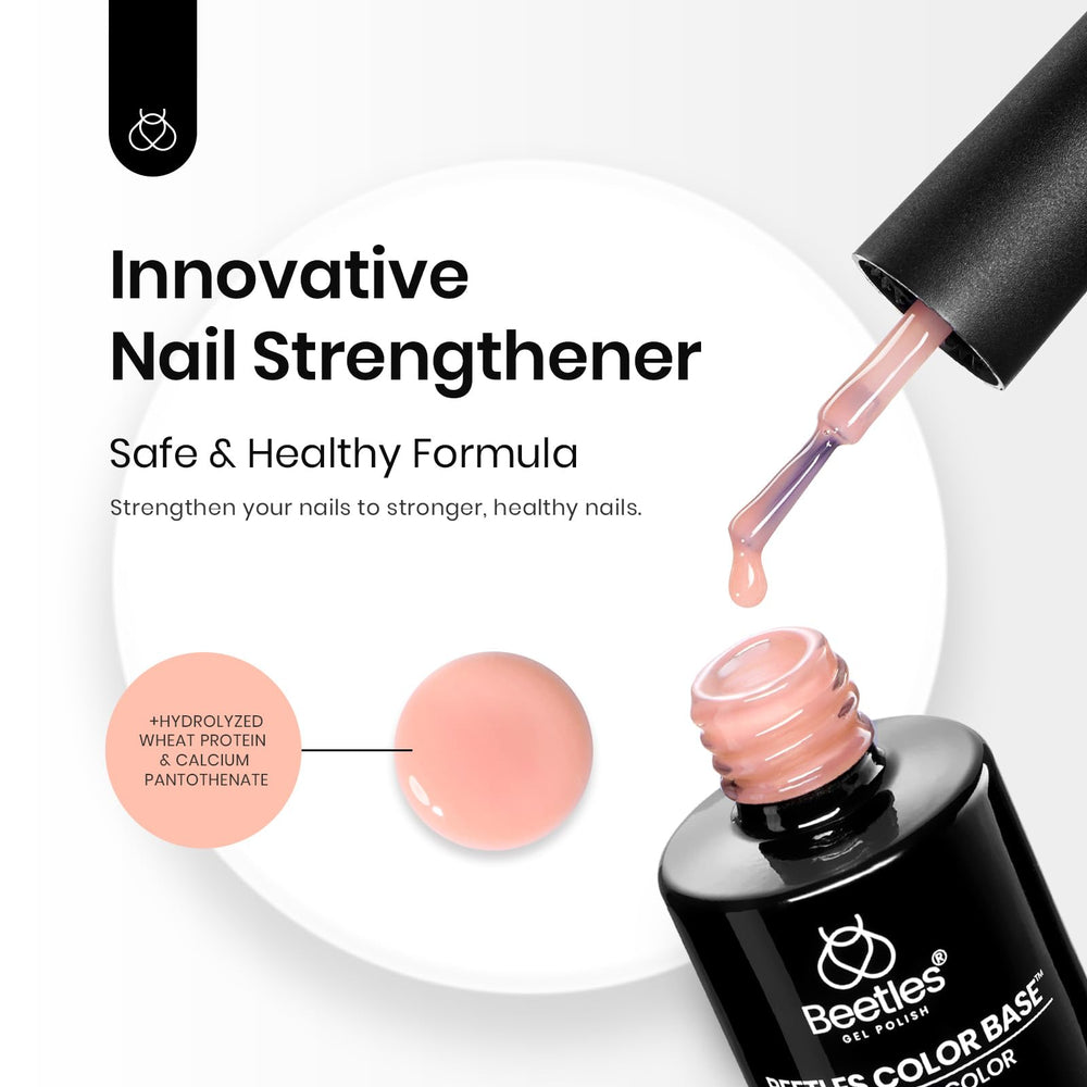 Beetles Nude Base Gel: modelado suave y acabado liso para uñas naturales.