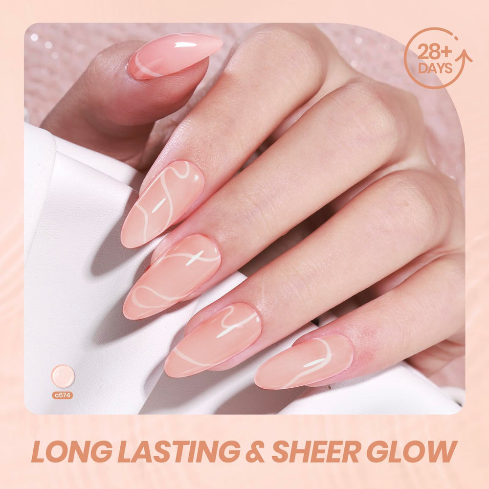 Brillo y duración de Beetles Nude Gel Polish en cada capa