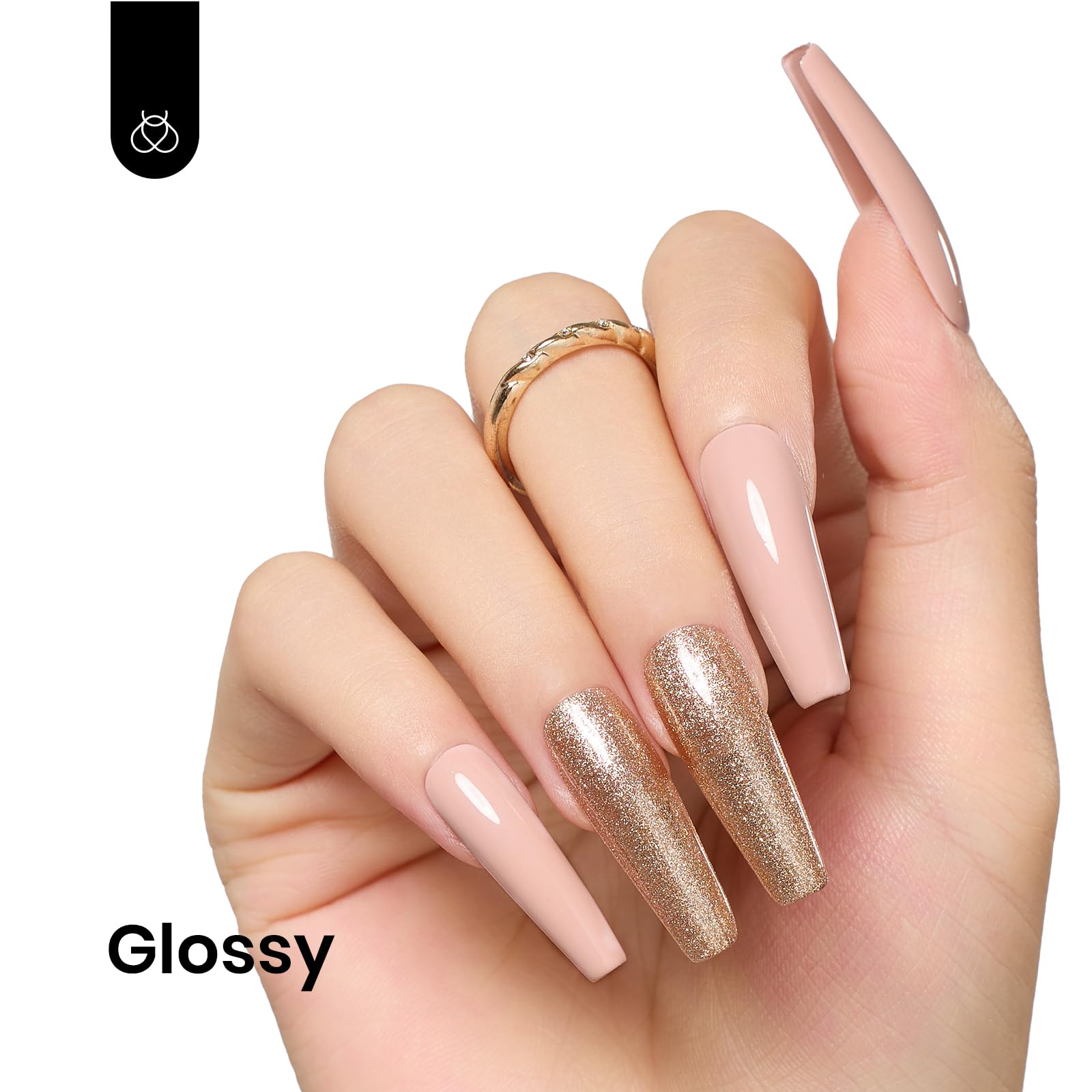 Beetles Nude Gel Polish Hazelnut Milk application on nails reveals elegant finish
