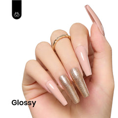 Beetles Nude Gel Polish Hazelnut Milk application on nails reveals elegant finish