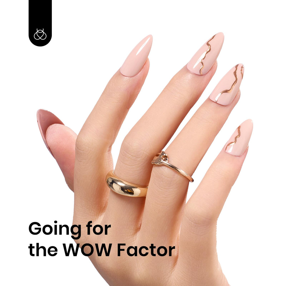 Beetles Nude Gel Polish Hazelnut Milk nails after cure with glossy shine