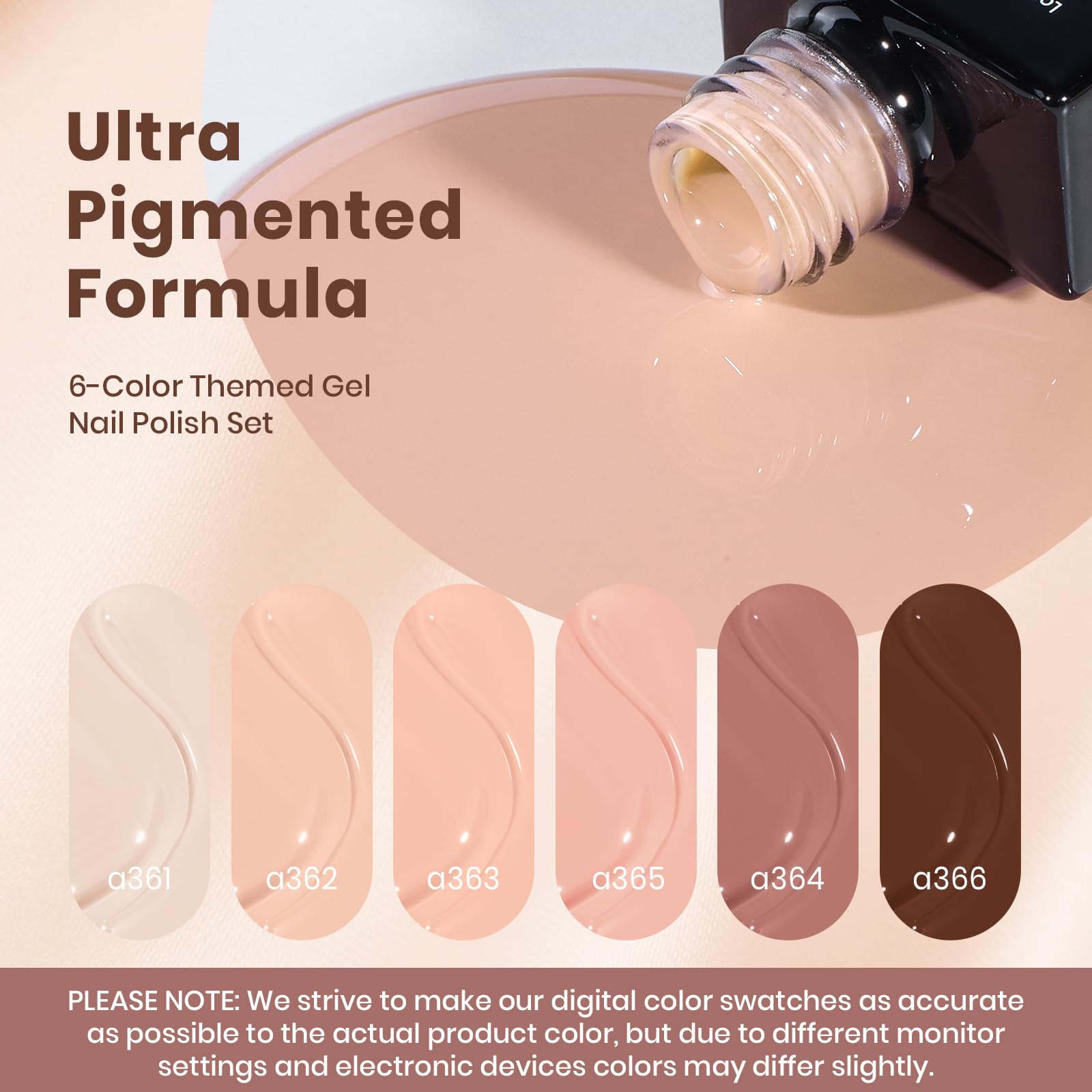 Beetles Nude Gel Polish – tono chocolate (tono-piel-chocolate) para contraste suave.