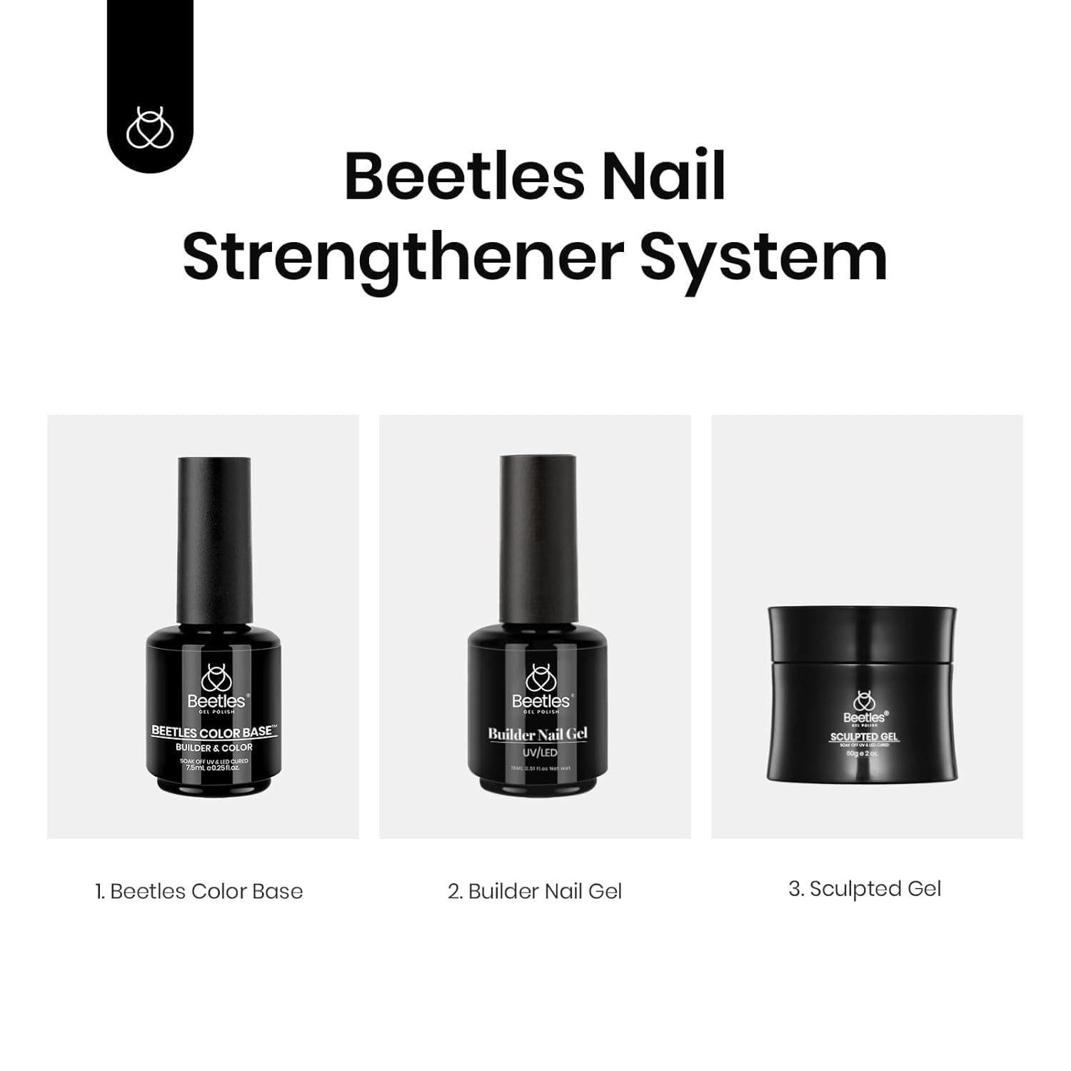 Beetles nuevas formulaciones base y capa, compatible con uñas profesionales.