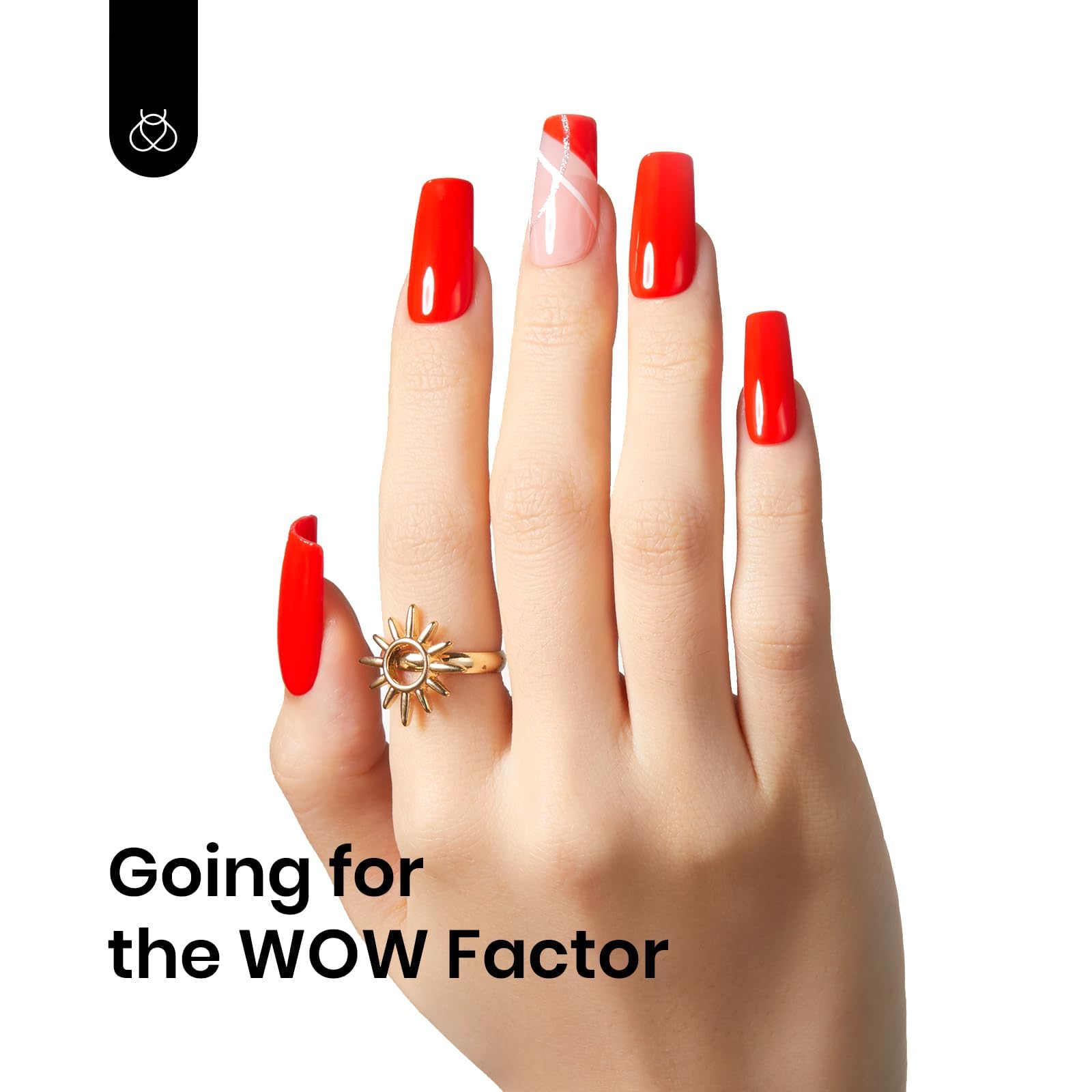 Beetles Orange Red Gel Nail Polish cap detail for precise application