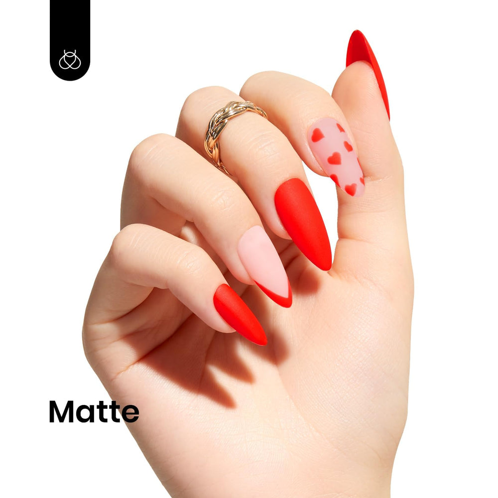 Beetles Orange Red Gel Nail Polish under LED cure, high shine
