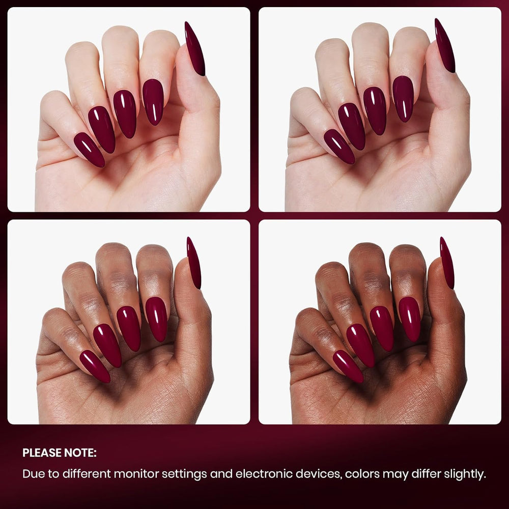 Beetles Oxblood Red base coat preview with polish