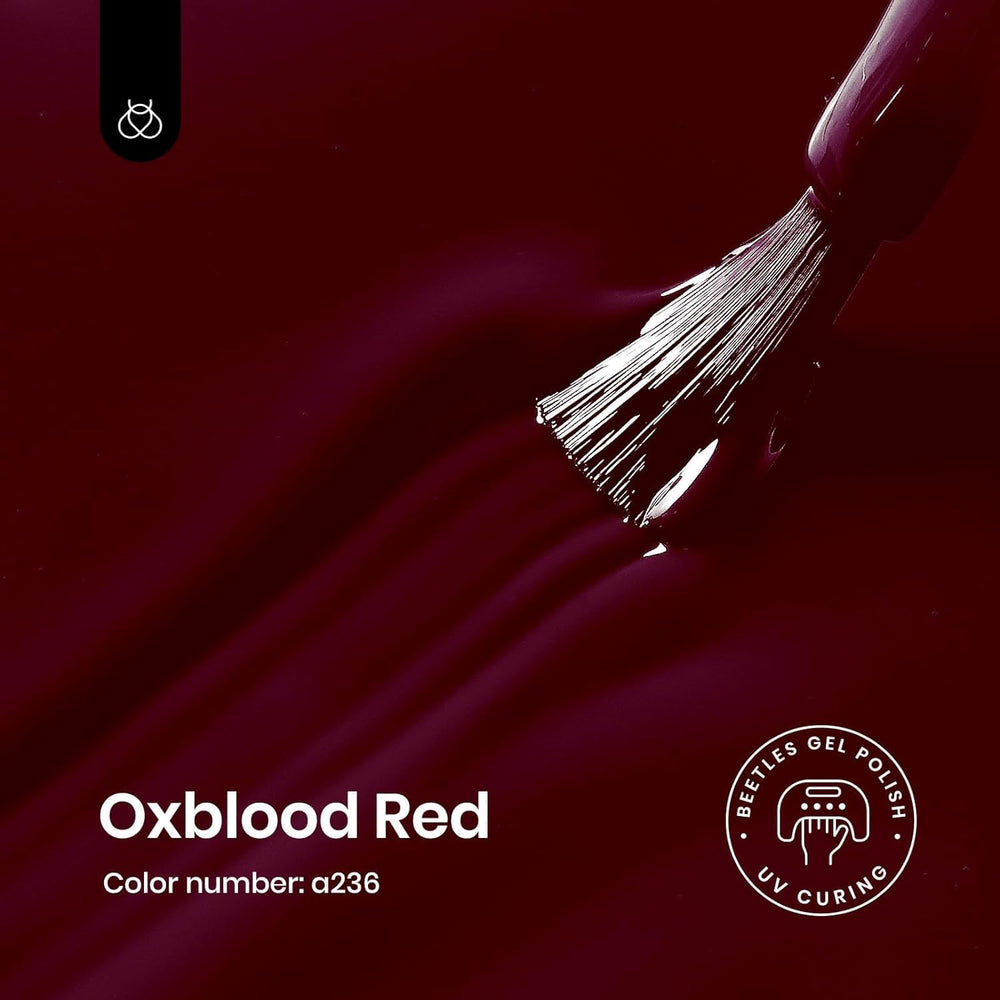Beetles Oxblood Red gel polish brush applying smooth color