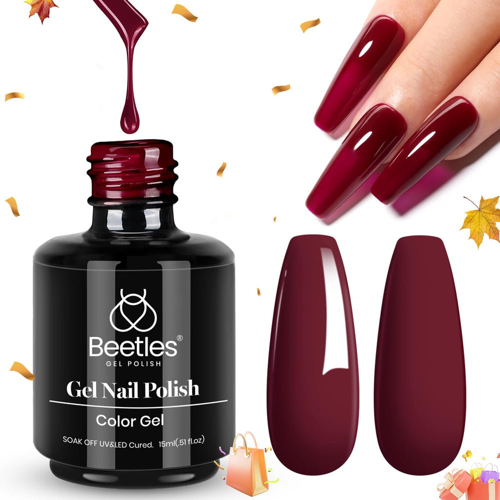 Gift-ready Beetles oxblood red gel polish box