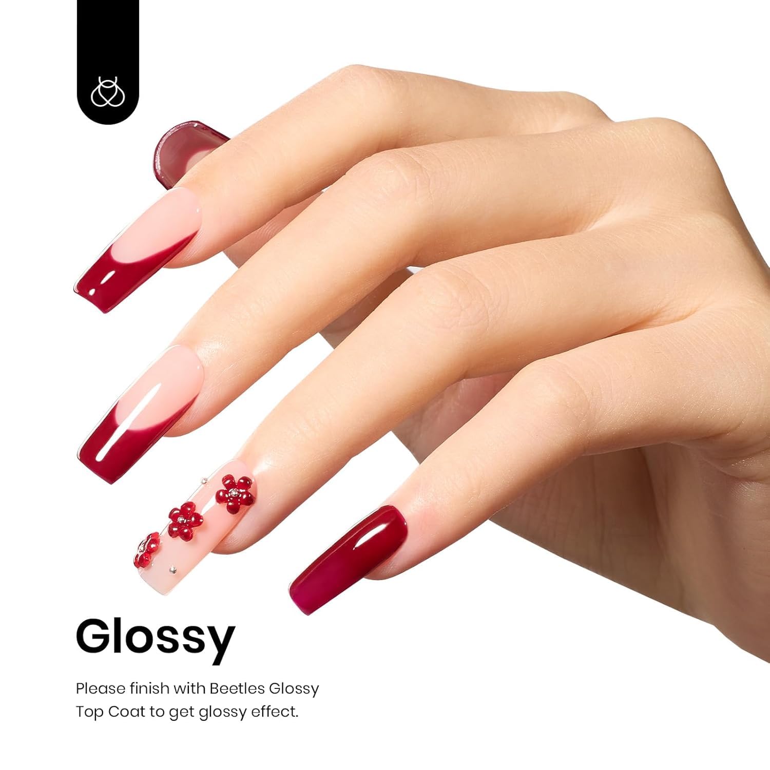 Beetles Oxblood Red gel polish swatch reveals rich maroon shade