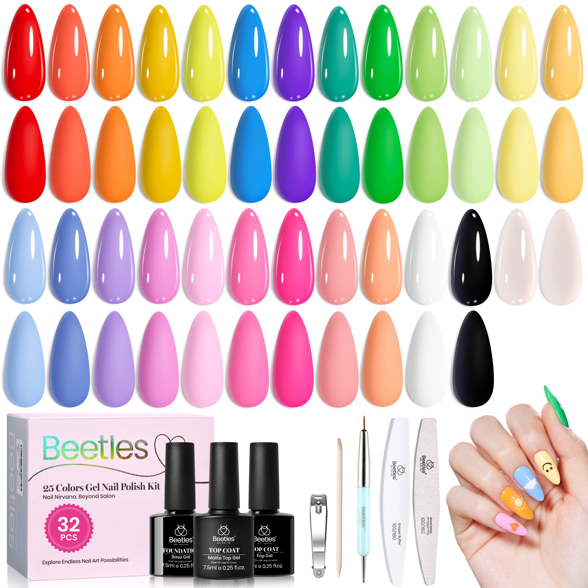 Beetles Pastel Doodle Dreams, empaque colorido ideal para regalo.
