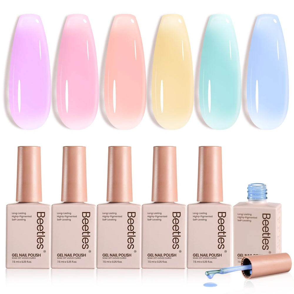 Beetles Pastel Gel: kit de esmalte para manicura suave y versátil.