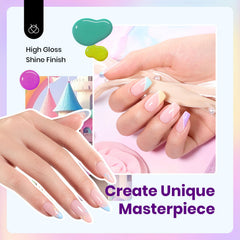 Beetles Gel Polish Pastel Fairy Tale Dream, aplicación suave para uñas con acabado brillante.