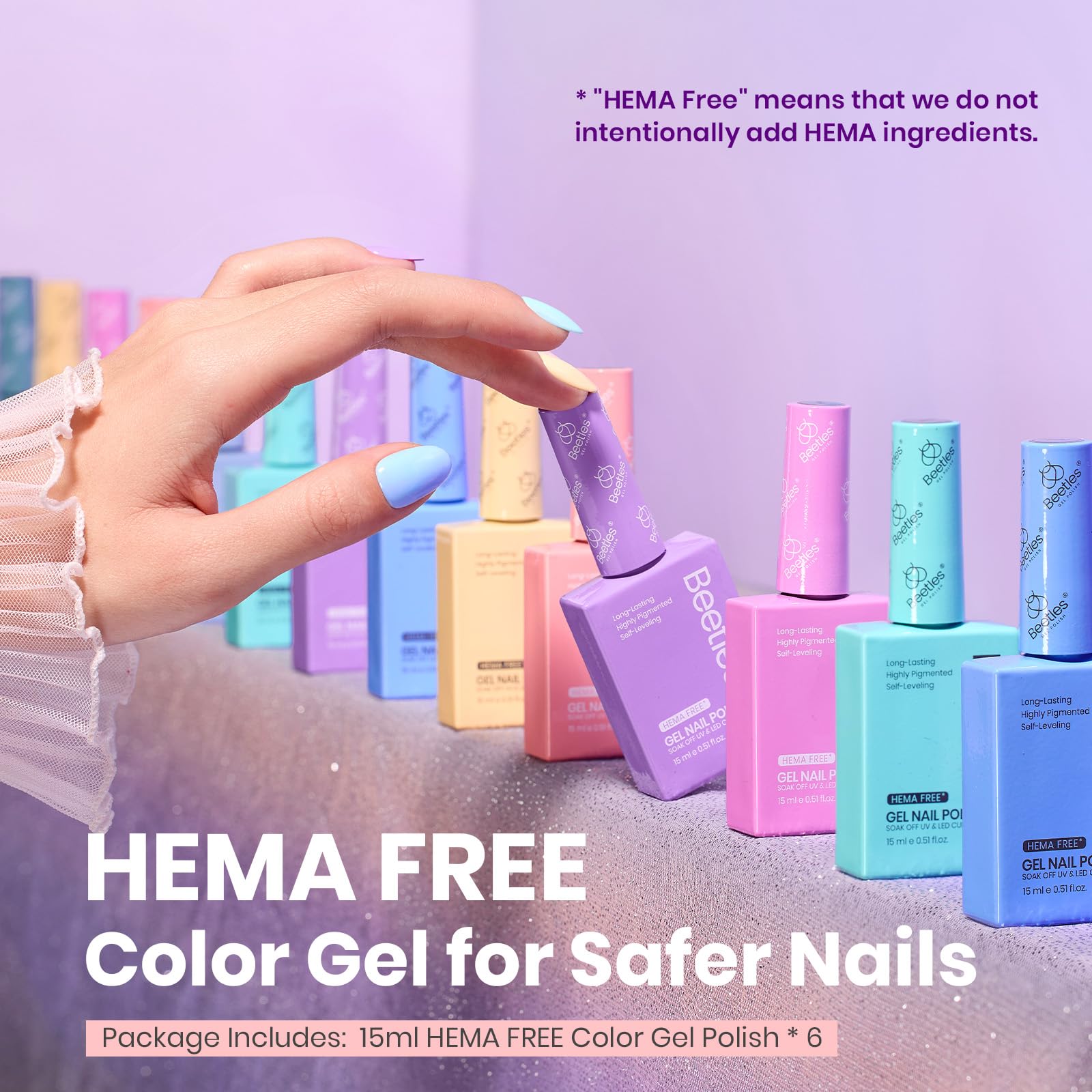 Beetles Gel Polish Pastel Fairy Tale Dream, tonos pastel versátiles para cualquier ocasión.