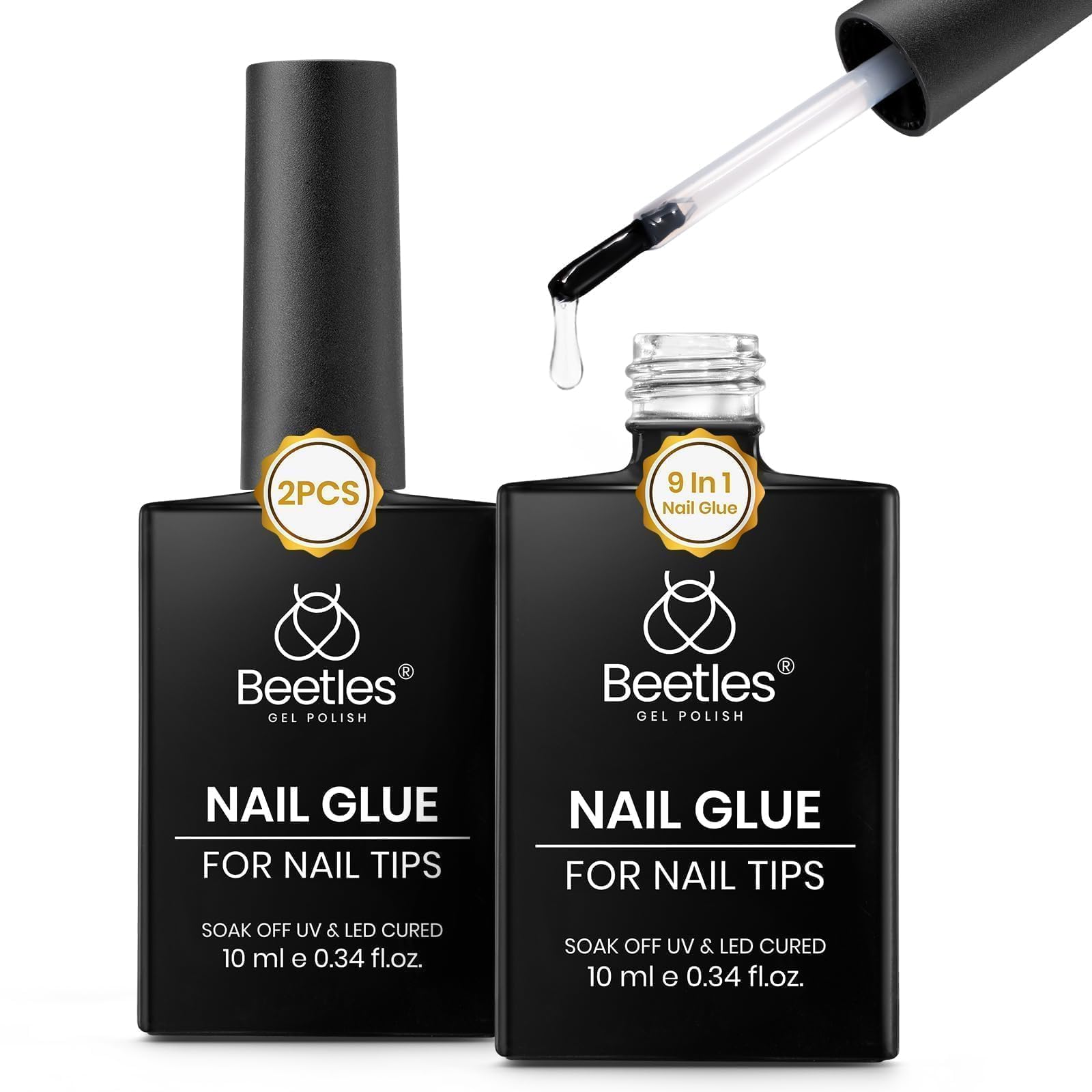 Beetles 9 en 1 pegamento para uñas y tips con fijación duradera