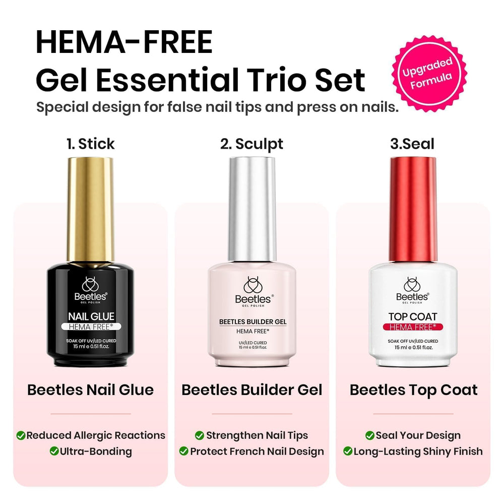 Beetles pegamento uñas 15 ml con agarre fuerte para uñas postizas duraderas