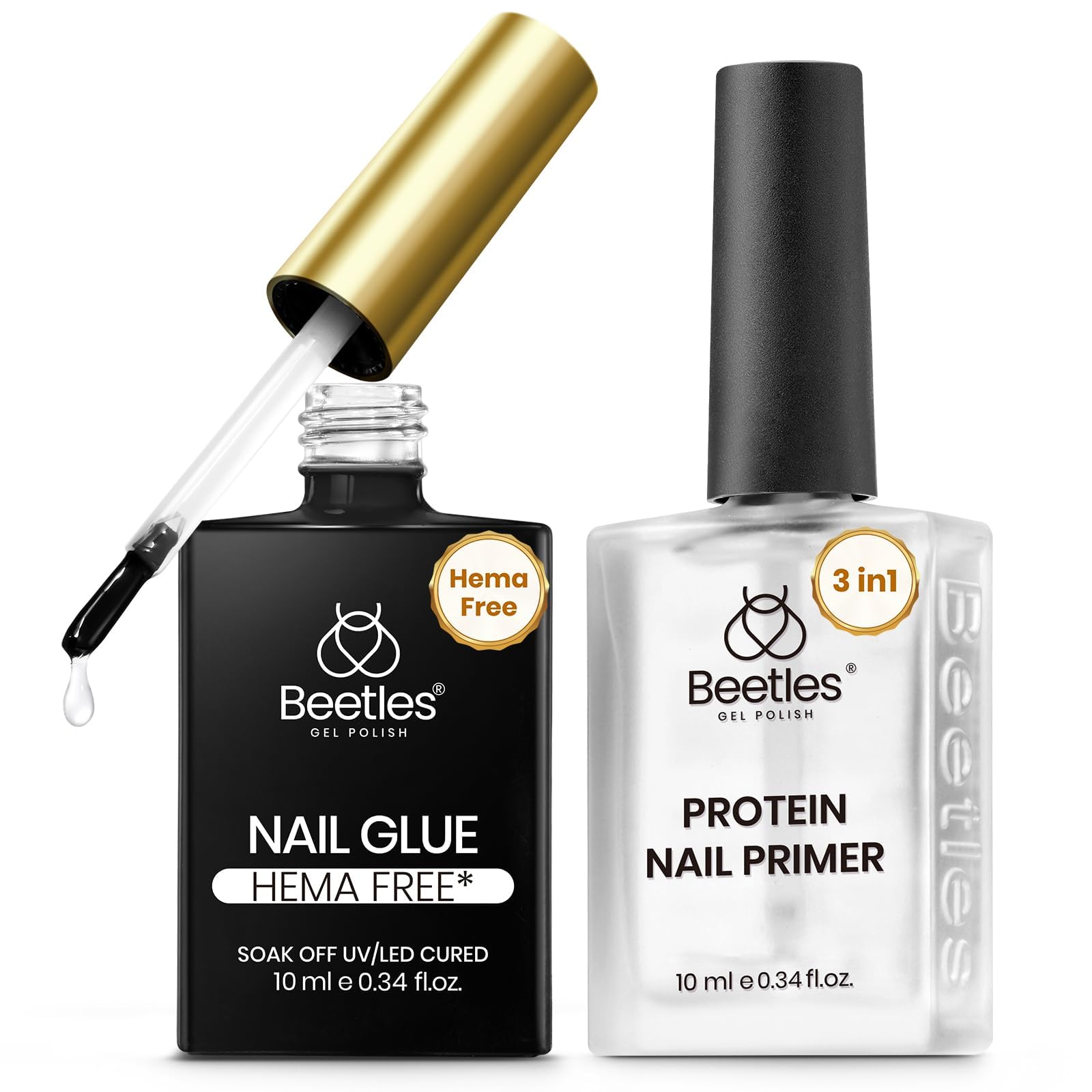 Beetles pegamento uñas HEMA-libre para fijación precisa de uñas postizas