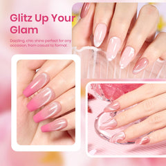 Beetles Pink Cat Eye Gel Polish swatch shows glossy finish that catches light.