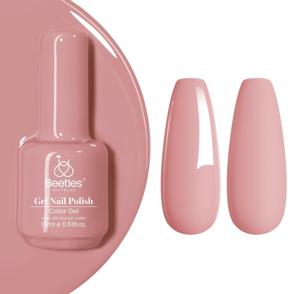 Beetles pink gel polish dusty mauve bottle for long-lasting color.