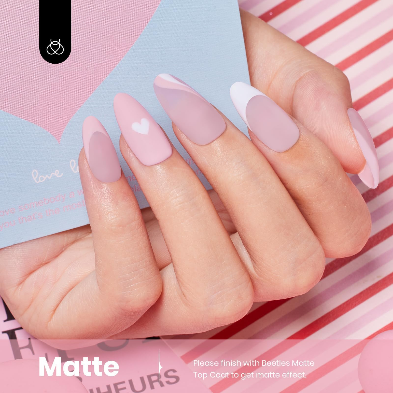 Beetles Pink Gel Polish Fairy Floss brush applicator for smooth at-home application