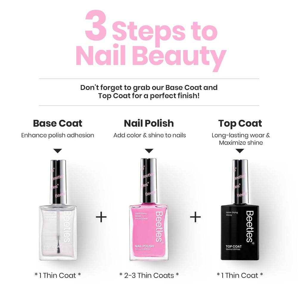 Beetles pink nail art for fresh spring nails photographed clearly.