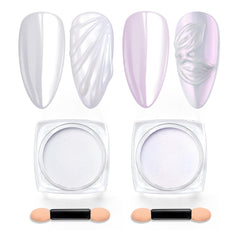 Beetles polvo cromo uña blanco perlado para acabado espejo suave