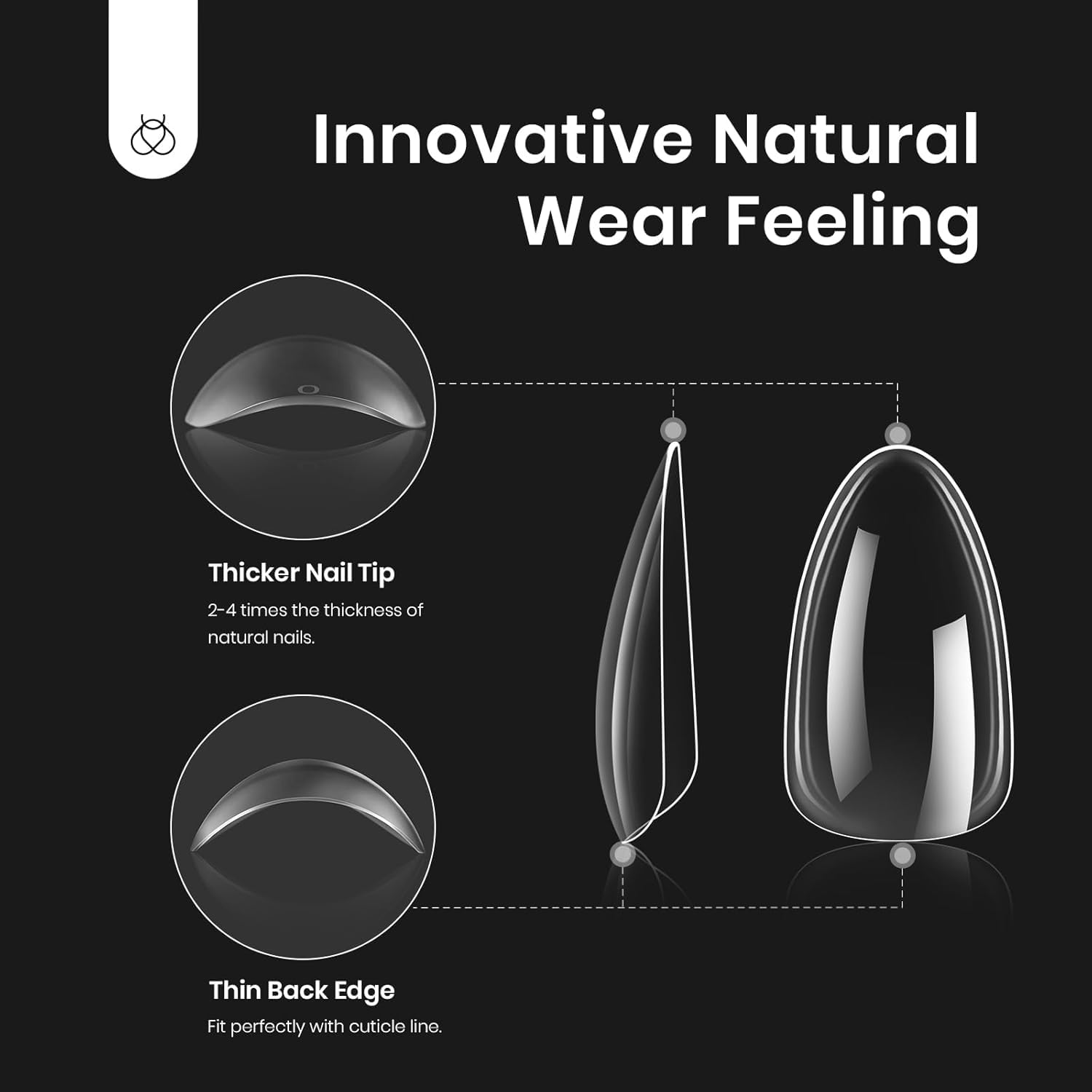 Beetles pre-shaped clear full-cover nails ready for extensions