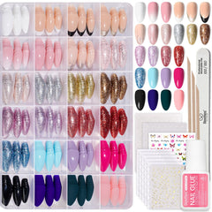 Beetles press-on nails kit with 720 pieces in 24 colors for easy at-home manicures
