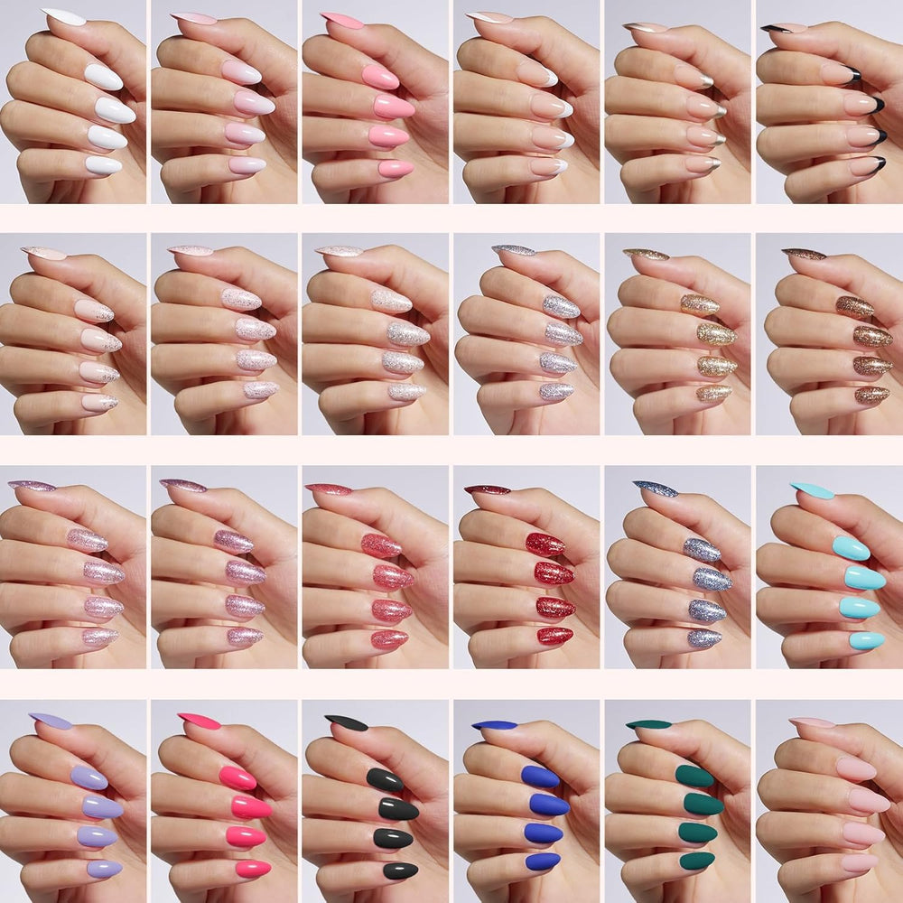 Beetles short almond nails closeup showing natural fit and comfortable wear