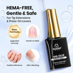 Beetles esmalte gel primer sin HEMA, ideal para uñas sensibles.