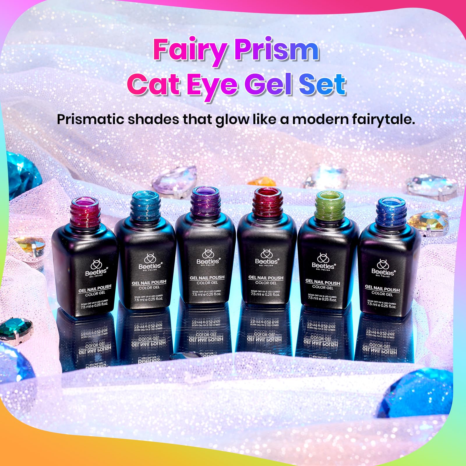 Beetles Fairy Prism Kit Uñas, presentación compacta para proyecto DIY
