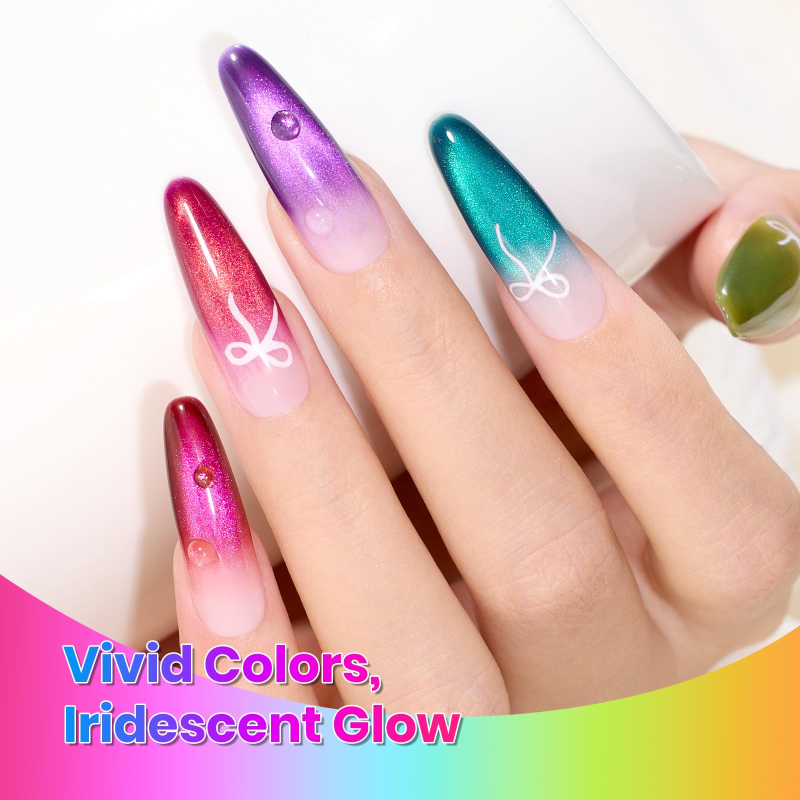 Beetles Fairy Prism Ojo de Gato Rosa, destellos glamorosos para uñas