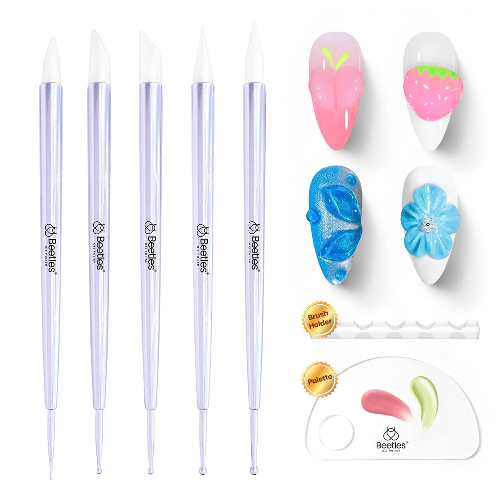 Beetles punteros de arte para uñas con silicona, ideal para trazos finos.