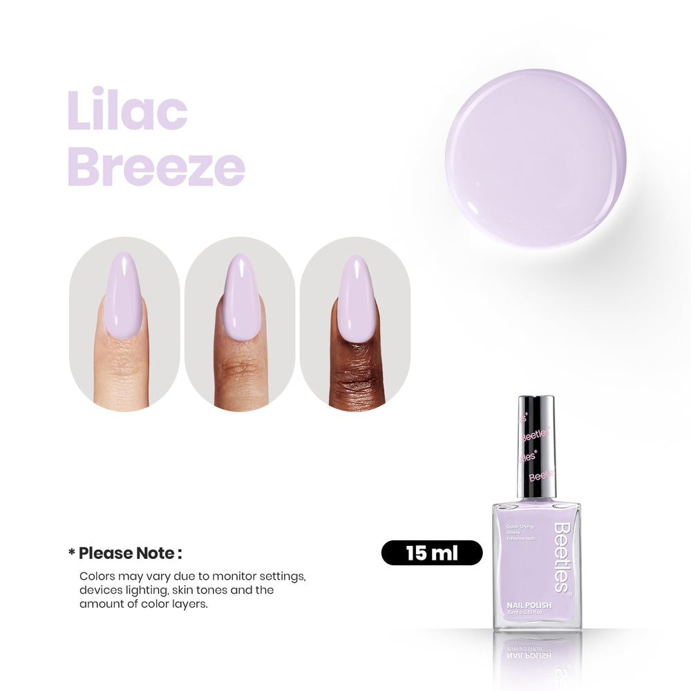 Beetles Purple Nail Polish long lasting swatch demonstrates durability up to 8 days