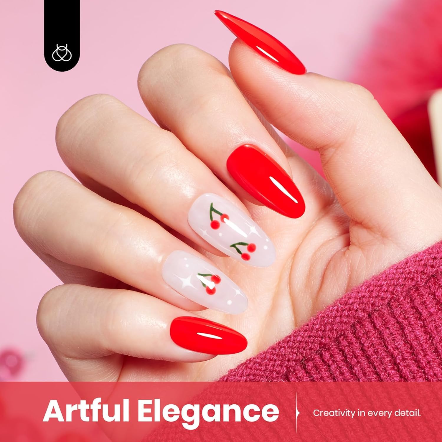 Beetles Red Gel Nail Polish bottle cap design highlights premium container