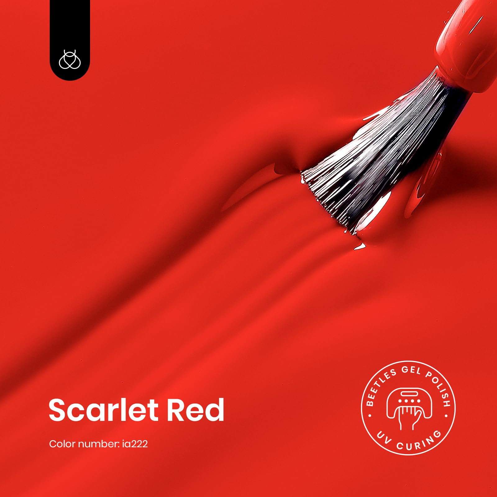 Beetles Red Gel Polish color swatch displays a rich red shade for selection