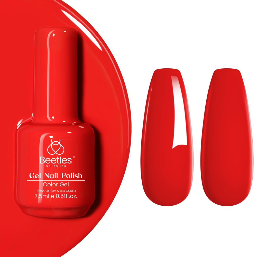Beetles Red Gel Polish designed for professional use in salons