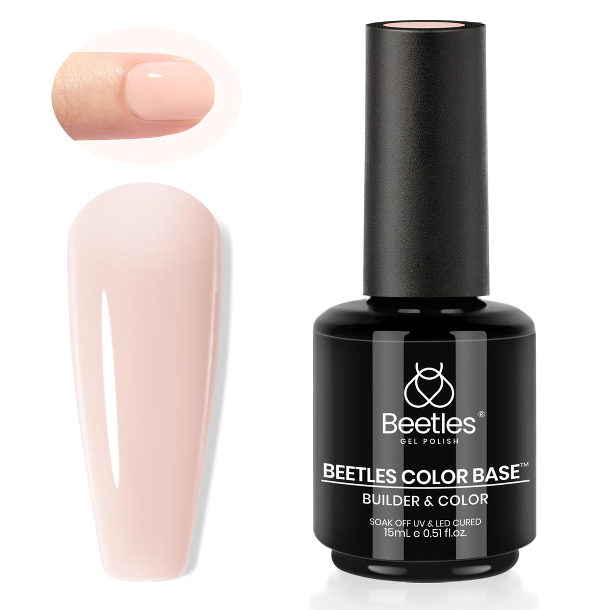 Beetles Base de Caucho Gel, bote 15 ml, base suave para una superficie lisa.