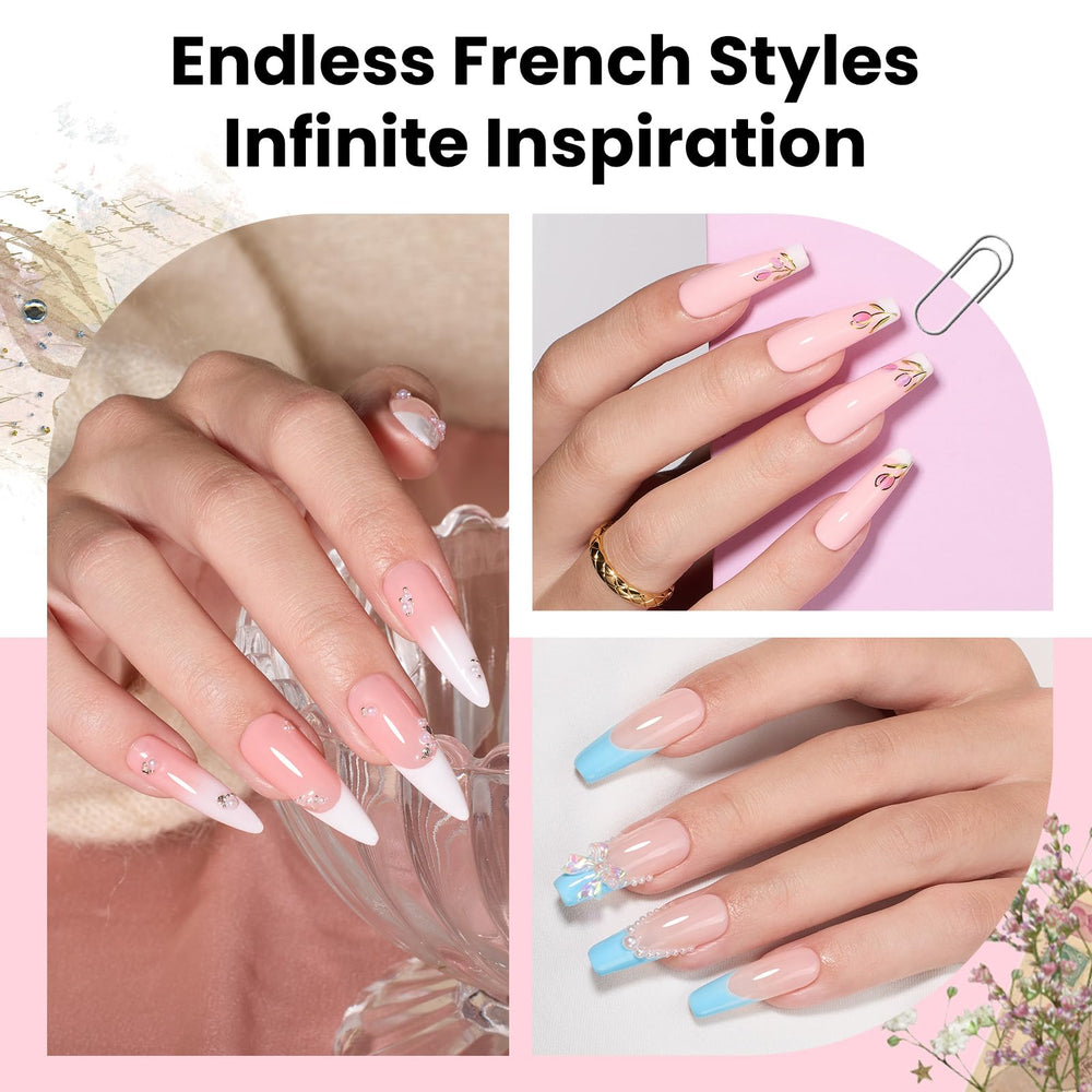 Beetles self-adhesive nail tips stay in place during application.