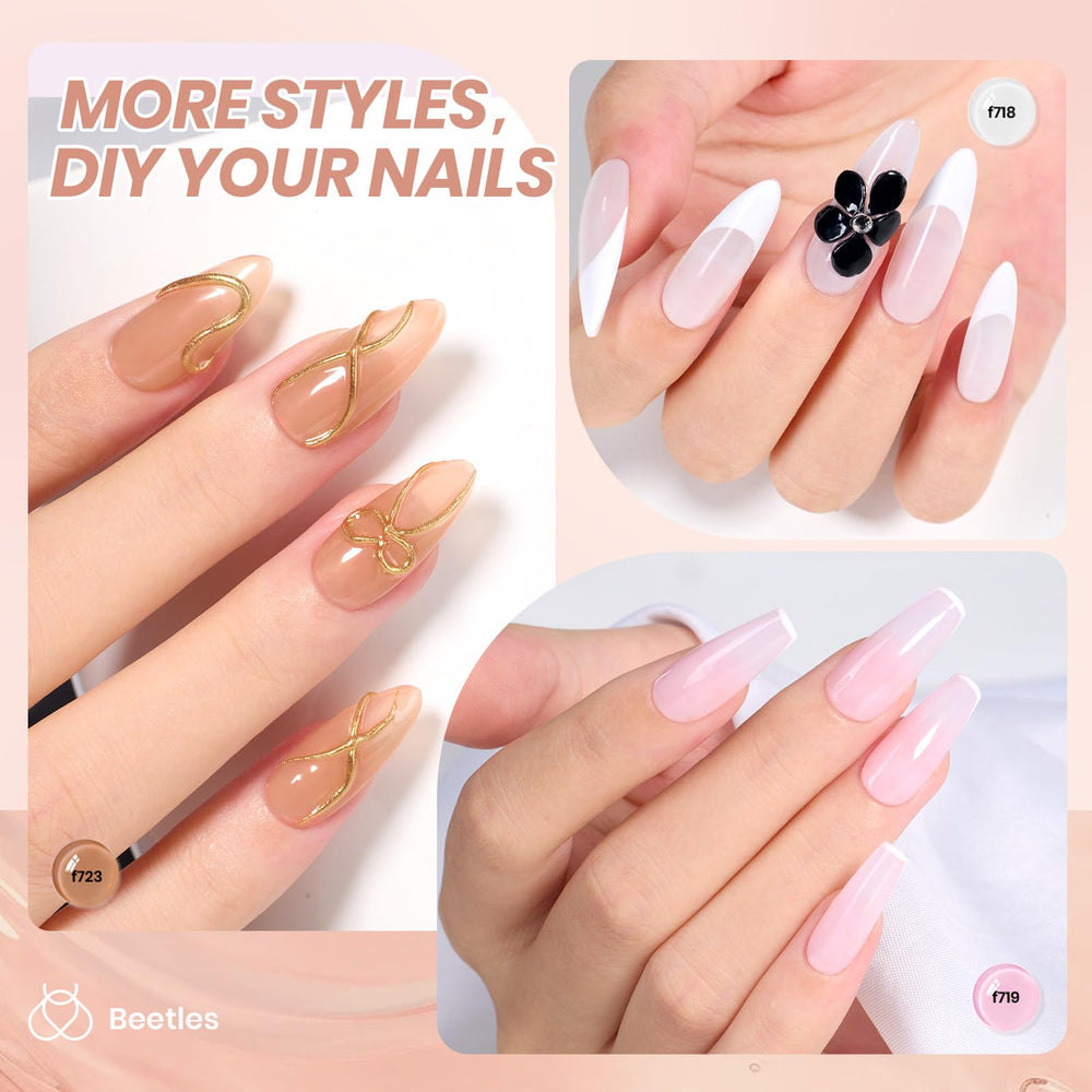 Beetles Sheer Elegance Nude swirl design idea captured in kit application.