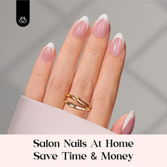 Beetles short almond nails provide versatile sizes for a precise fit.