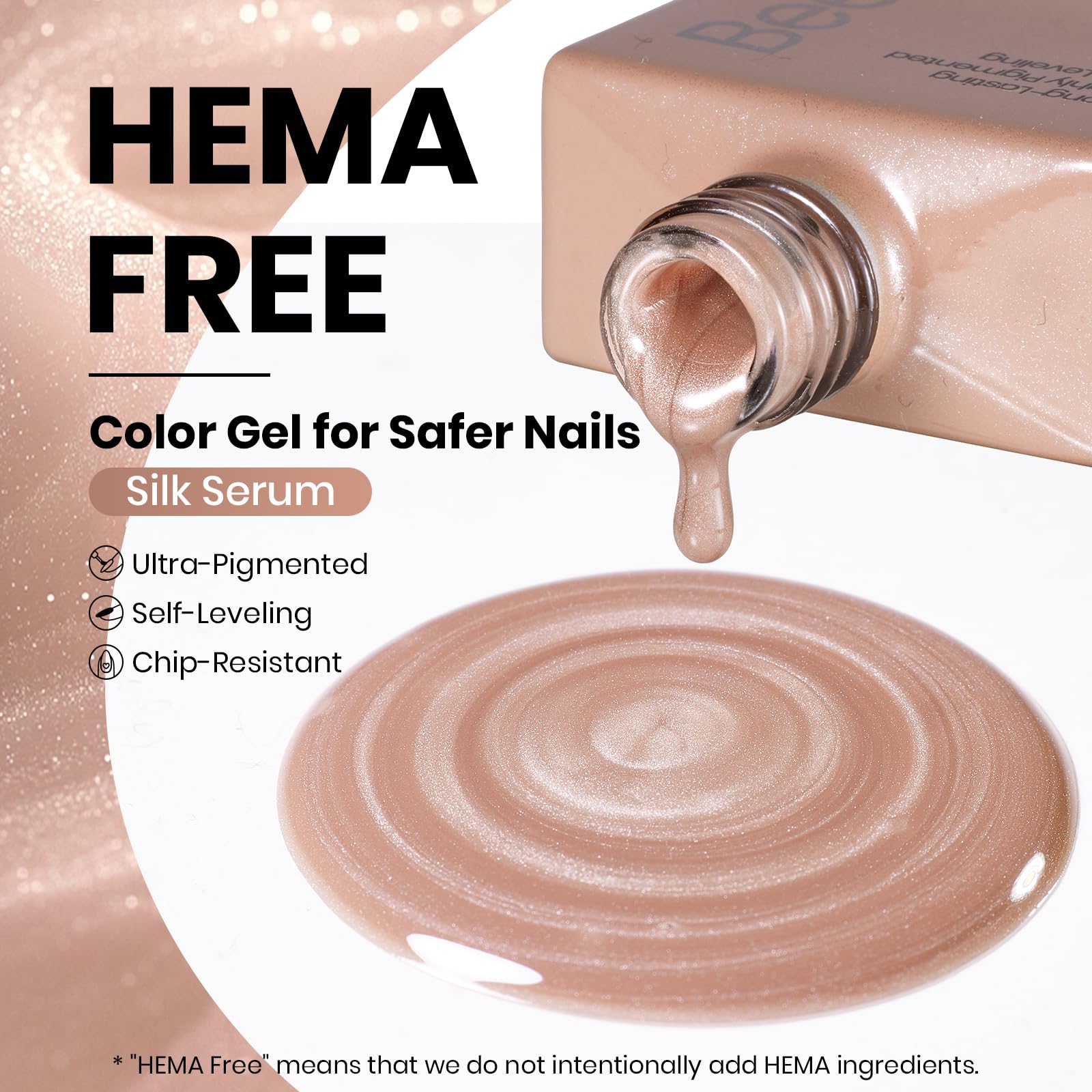 Beetles Silk Serum Nude Cat Eye gloss finish on nails