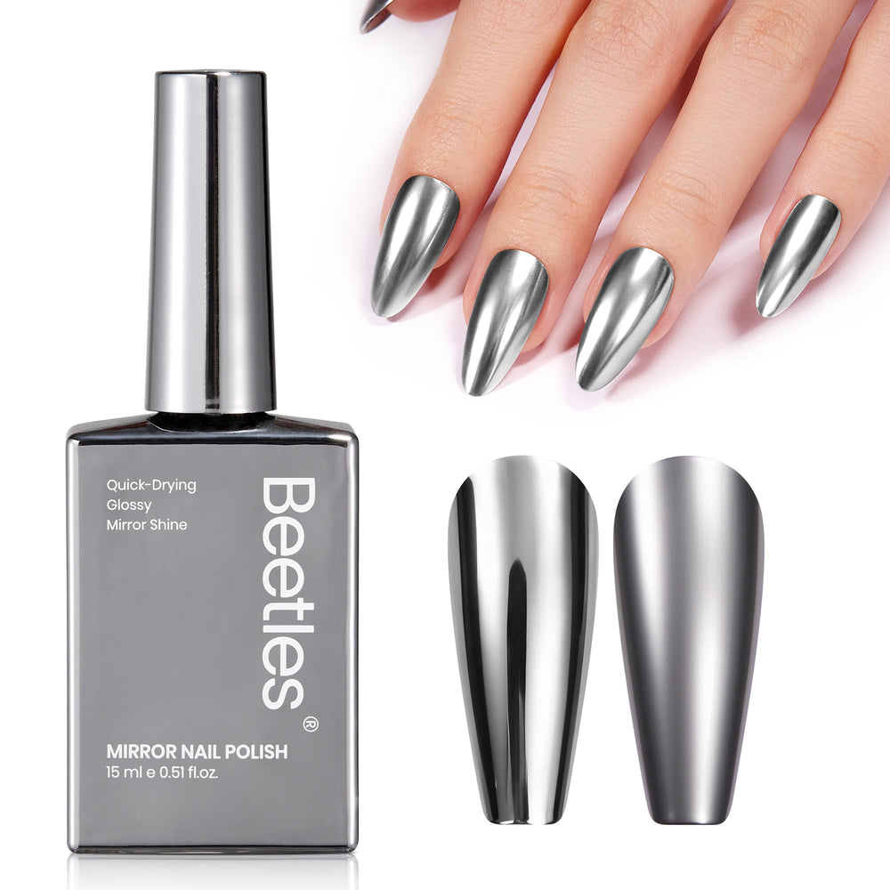 Beetles Gel Polish: acabado cromado espejo para uñas brillantes y llamativas.